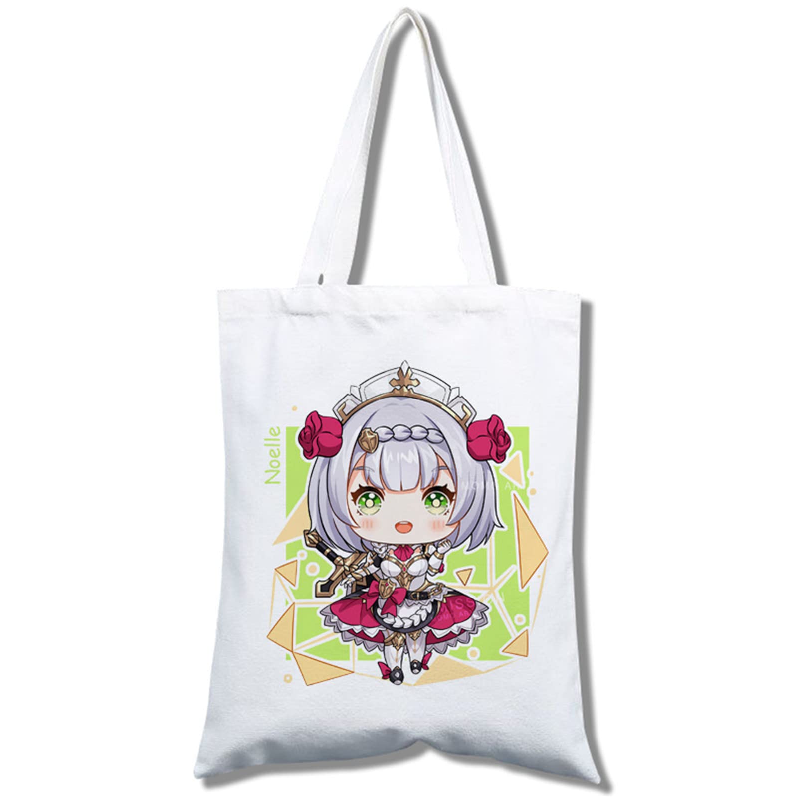 kewingGenshin Impact Noelle Tote Canvas Bag for Women Girls Casual Daily School Large Capacity Shoulder Bag Cosplay Handbag for Anime Fans Gift