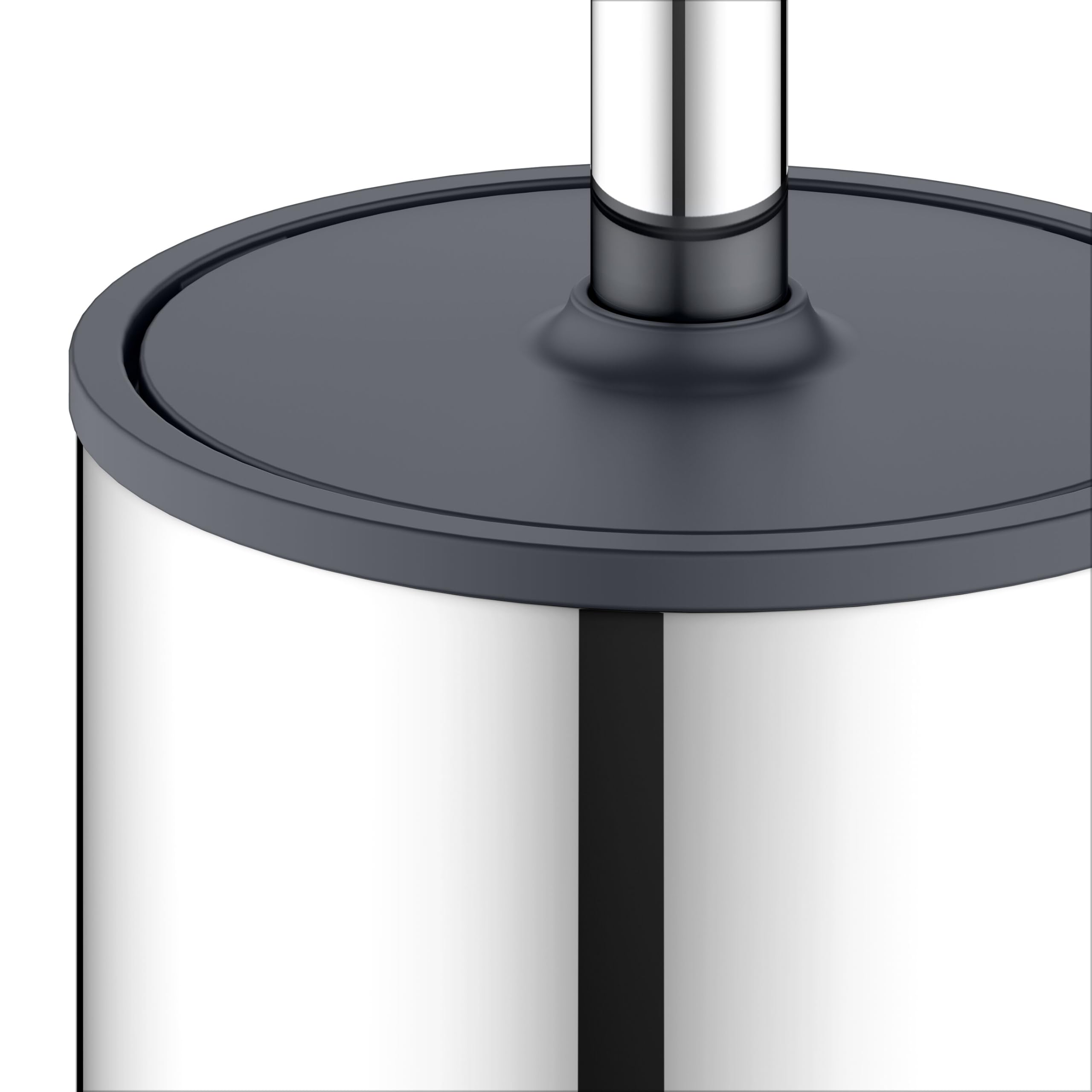 KEUCO Moll Set aus WC-Bürstengarnitur & 4 Bürstenköpfen, Wandmodell, Chrom | Bürstengarnitur mit Metallgehäuse und Bürste, Ersatzköpfe schwarz, inkl. Schrauben und Dübel, Bürstenhalter mit Klobürste