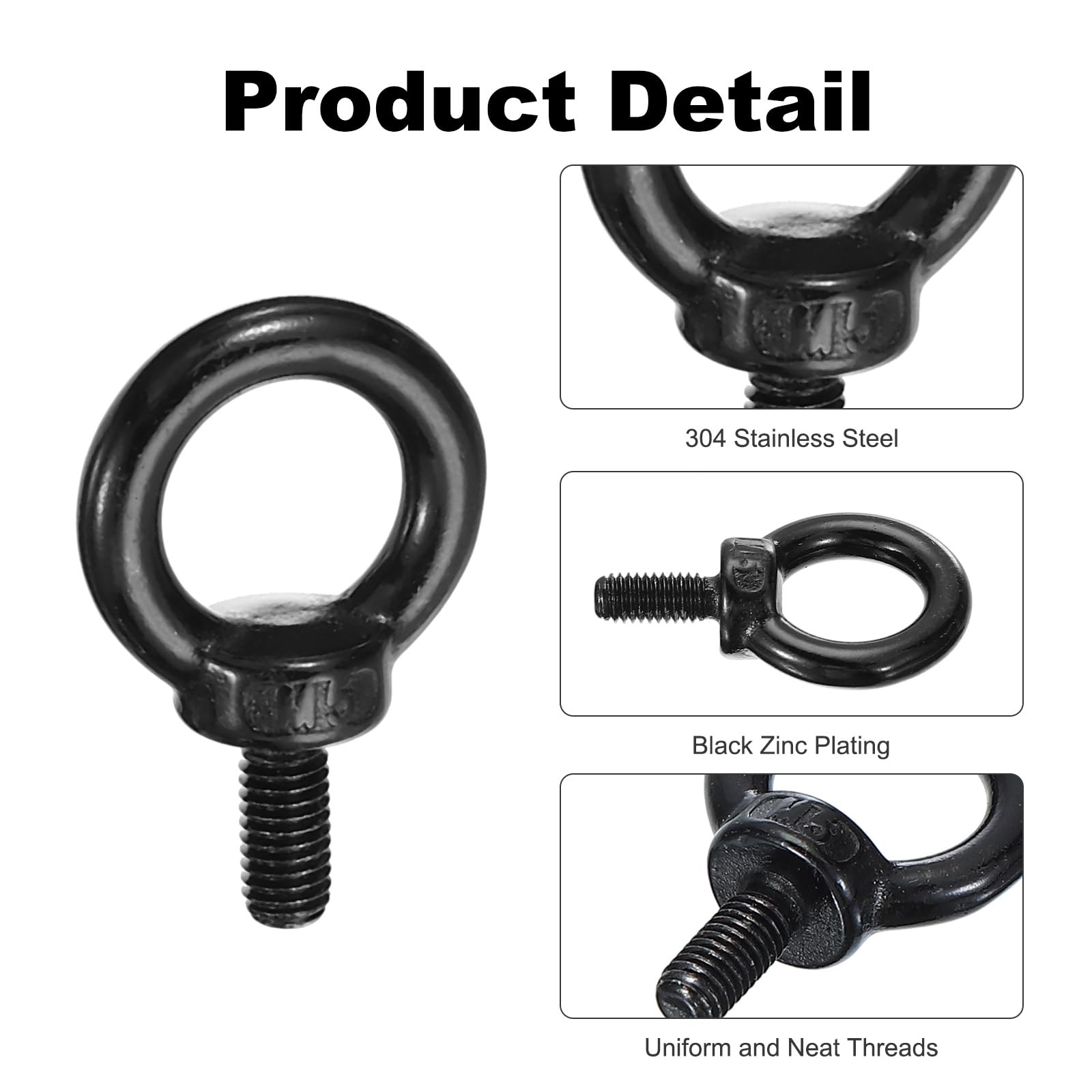 PATIKIL Lifting Eye Bolts M5 x 12mm - Image 3