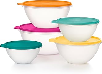 Tupperware Heritage Wonderlier 10 Piece Food Storage Bowl Set in Fauna Colors - Dishwasher Safe & BPA Free - (5 Containers + 5 Lids)