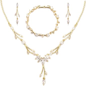 CERSLIMO jewelry set silver colors / gold / rose gold wedding bridal jewelry set 5A zirconia chain bracelet earrings white gold-plated jewelry set for bride with gift box gifts women women