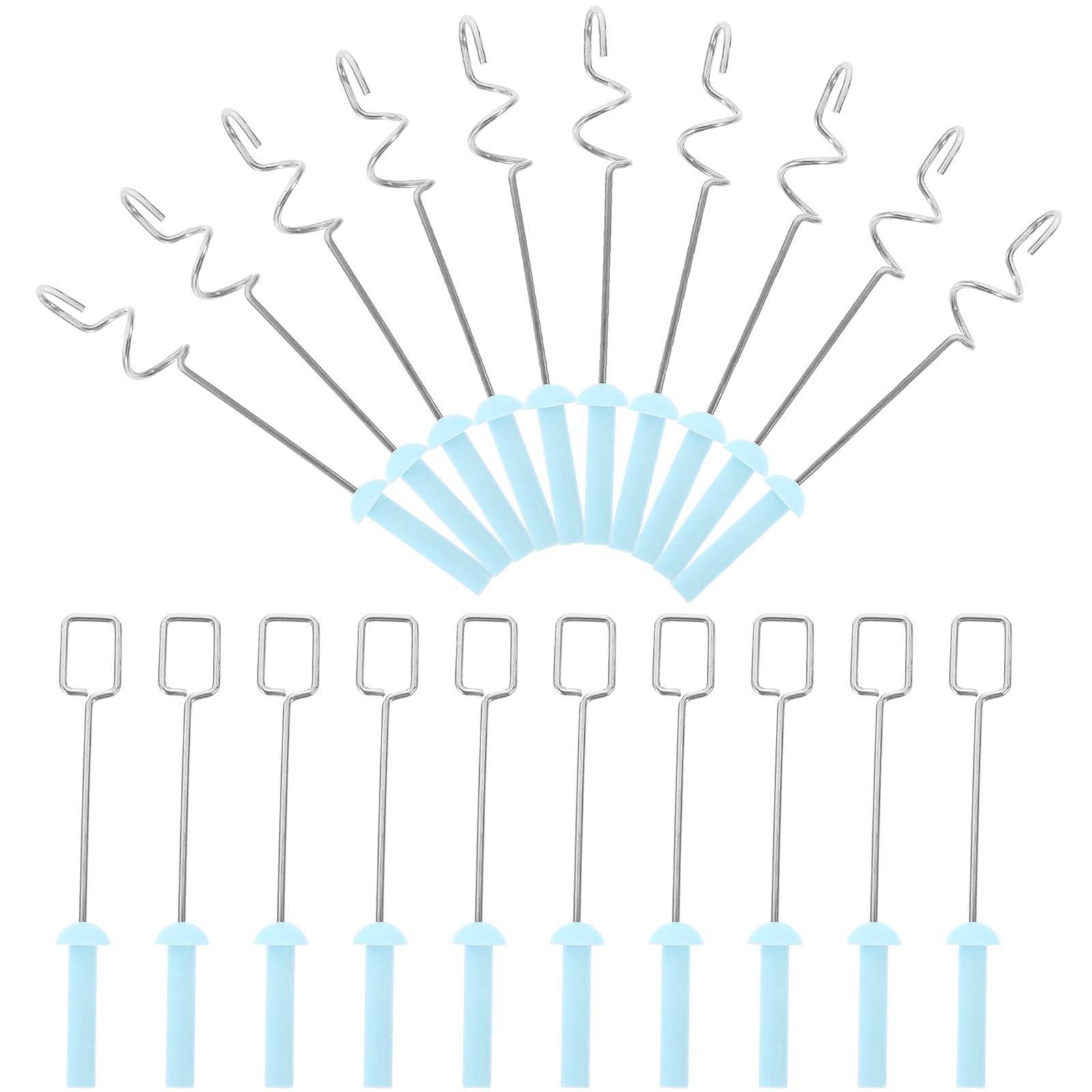 POPETPOP 20pcs Stainless Steel Pigment Mixer Heads with Spiral and Rectangular Shapes, Artist Paint Stirrer Replacement Tools for Acrylic and Oil Paint Mixing, Home and Studio Random Color