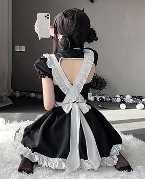 中国製 全身品 ゴスロリスタイル 黒ドレス レザー風 中国製 全身品