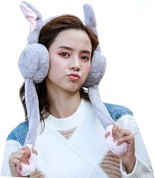 00s archive l.g.b. fur earmuffs y2k 耳当て Sun Kea Ladies Foldable Warm Plush Earmuffs Funny Bunny Ear Muffs