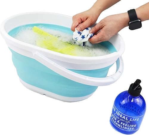 Miniatura 6 de SAMMART Cesta plegable con asa de 11 litros (2.9 galones)  Cesta de picnic portátil al aire libre  Contenedor de almacenamiento plegable para lavar