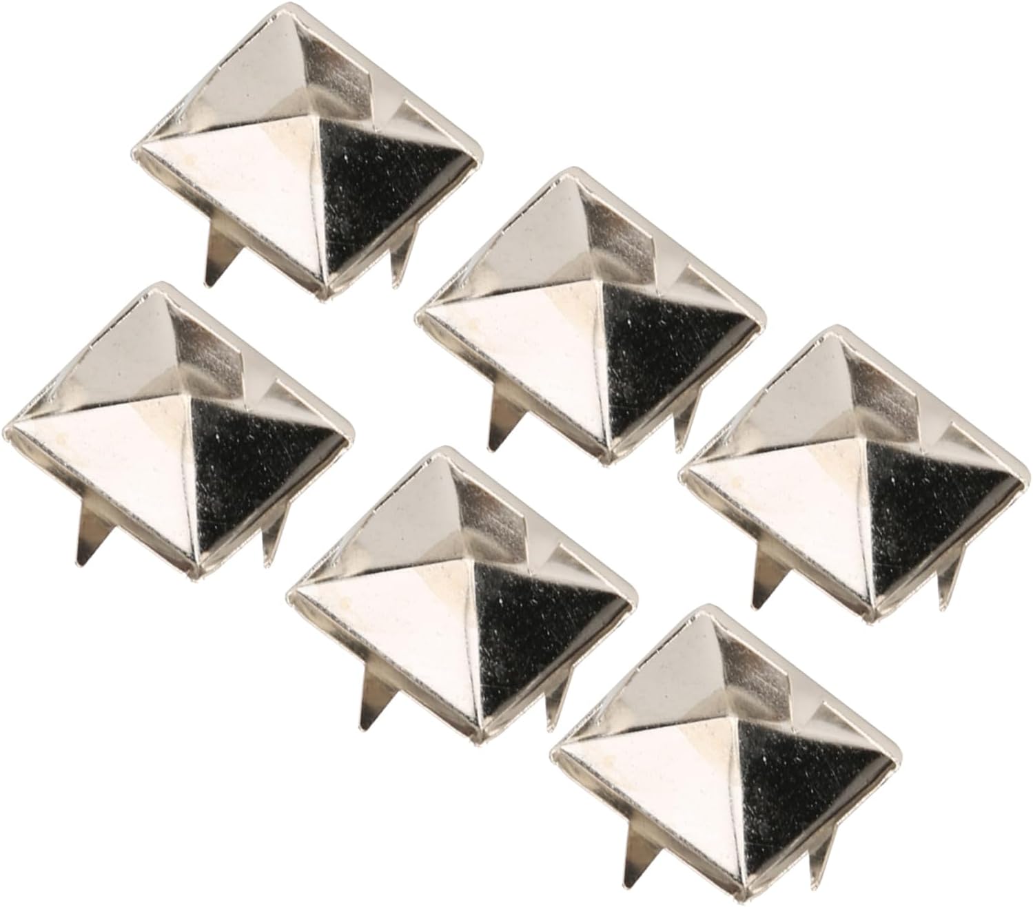 100pcs 4 Claw Gold Brass Pyramid Rivet Studs, Unique Shape for Leather Craft, Metal Rivets for Clothing, Shoes, Handbag (10MM #14)