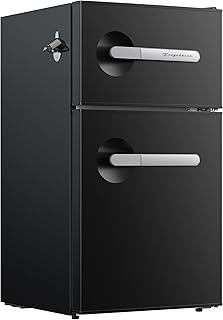 Frigidaire, 3.1 Cu. Ft. 2 Door Retro Series Compact Refrigerator, Built-In Side Bottle Opener, Onyx
