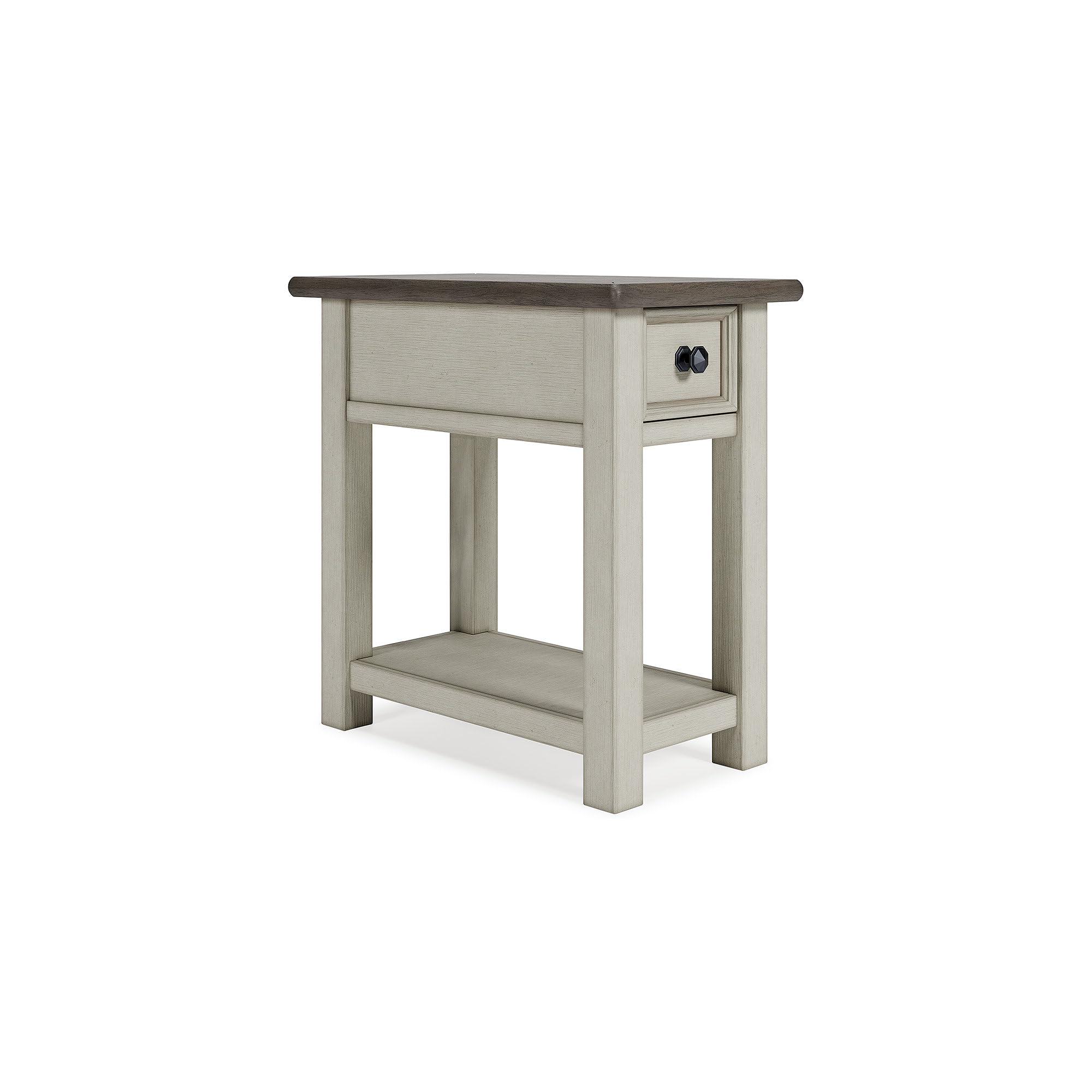 Signature Design by Ashley Bolanburg Farmhouse Chair Side End Table, Light Brown & Whitewash