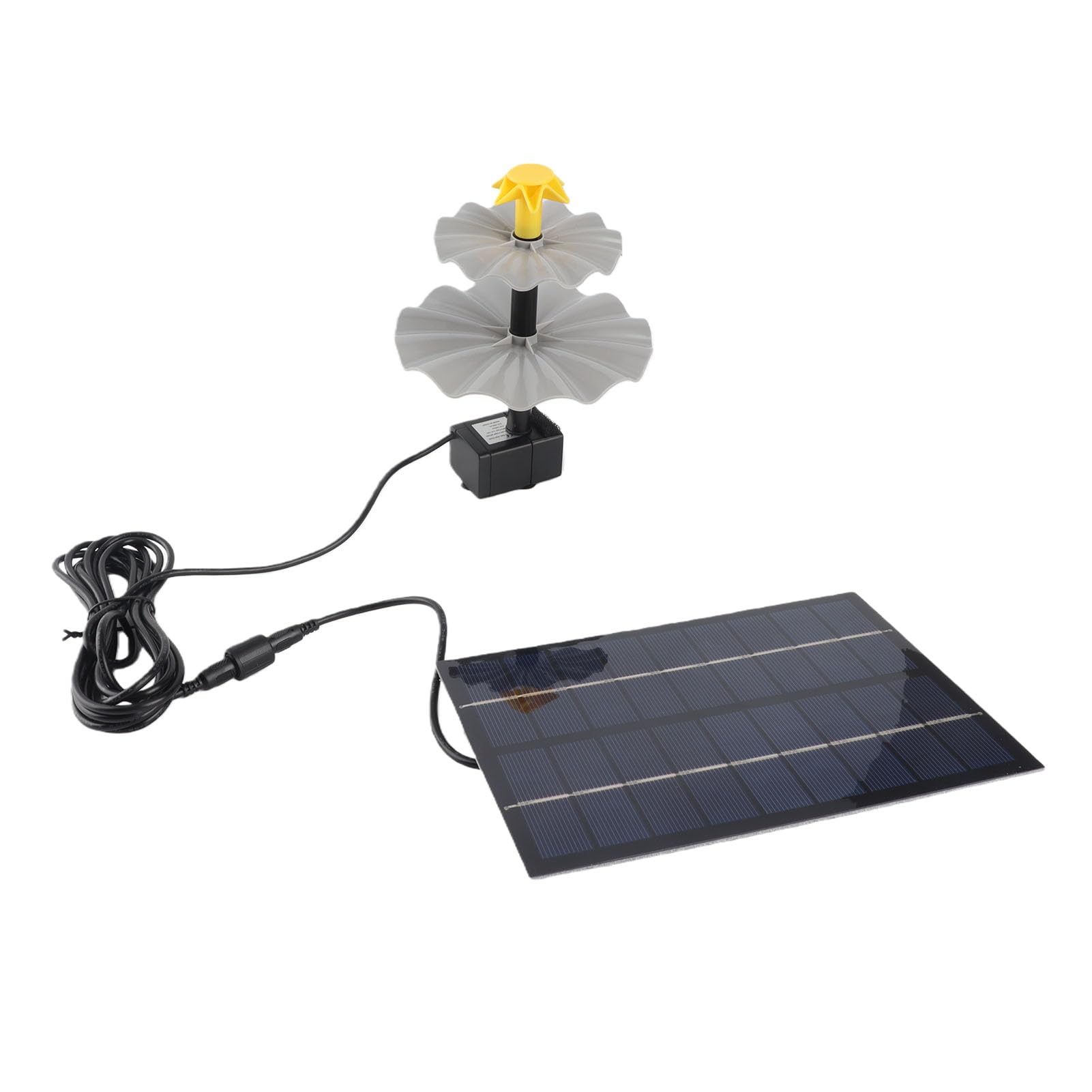 Fontana solare, 4W Altezza spray regolabile DC 4,5 a 10V Pompa fontana d'acqua solare durevole ABS plastica solare Fontana bagno per uccelli con 3 tubo di espansione