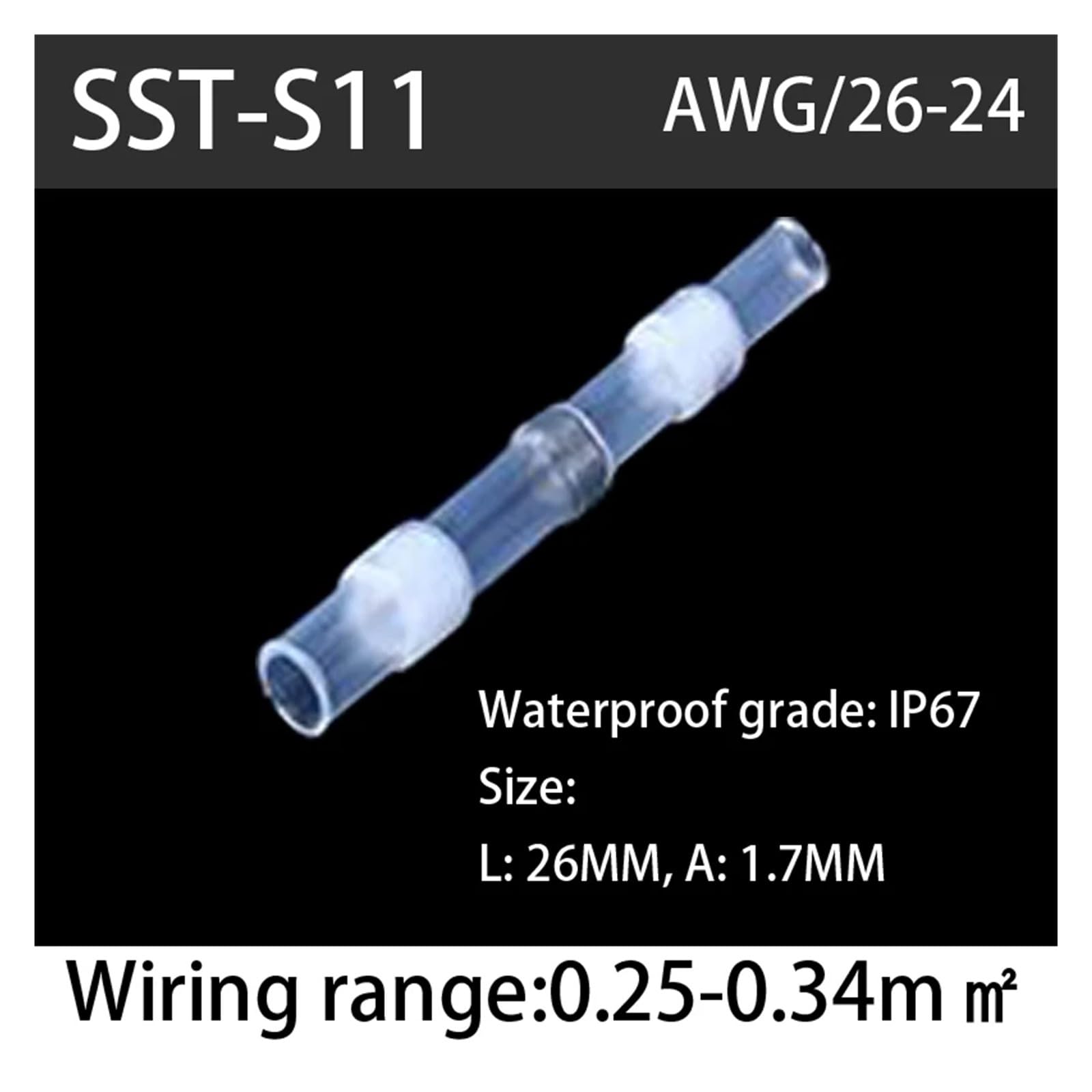 Electrical Terminal Block Wire Cable Connectors Electrical Heat Shrink Kit Solder Ring Accessories(SST-11 White,10pcs)