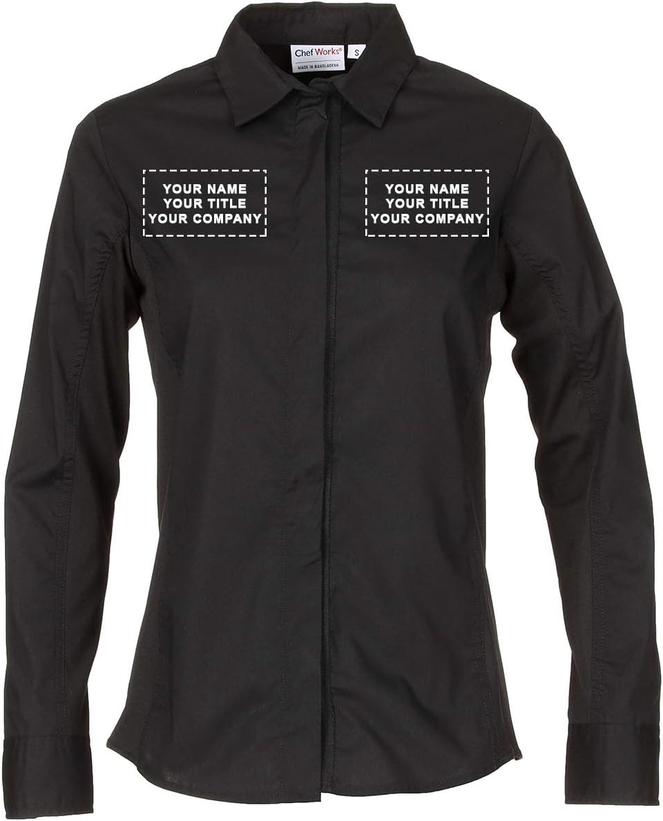 Chef Works Custom Embroidered Womens Shelby Zip Front Shirt