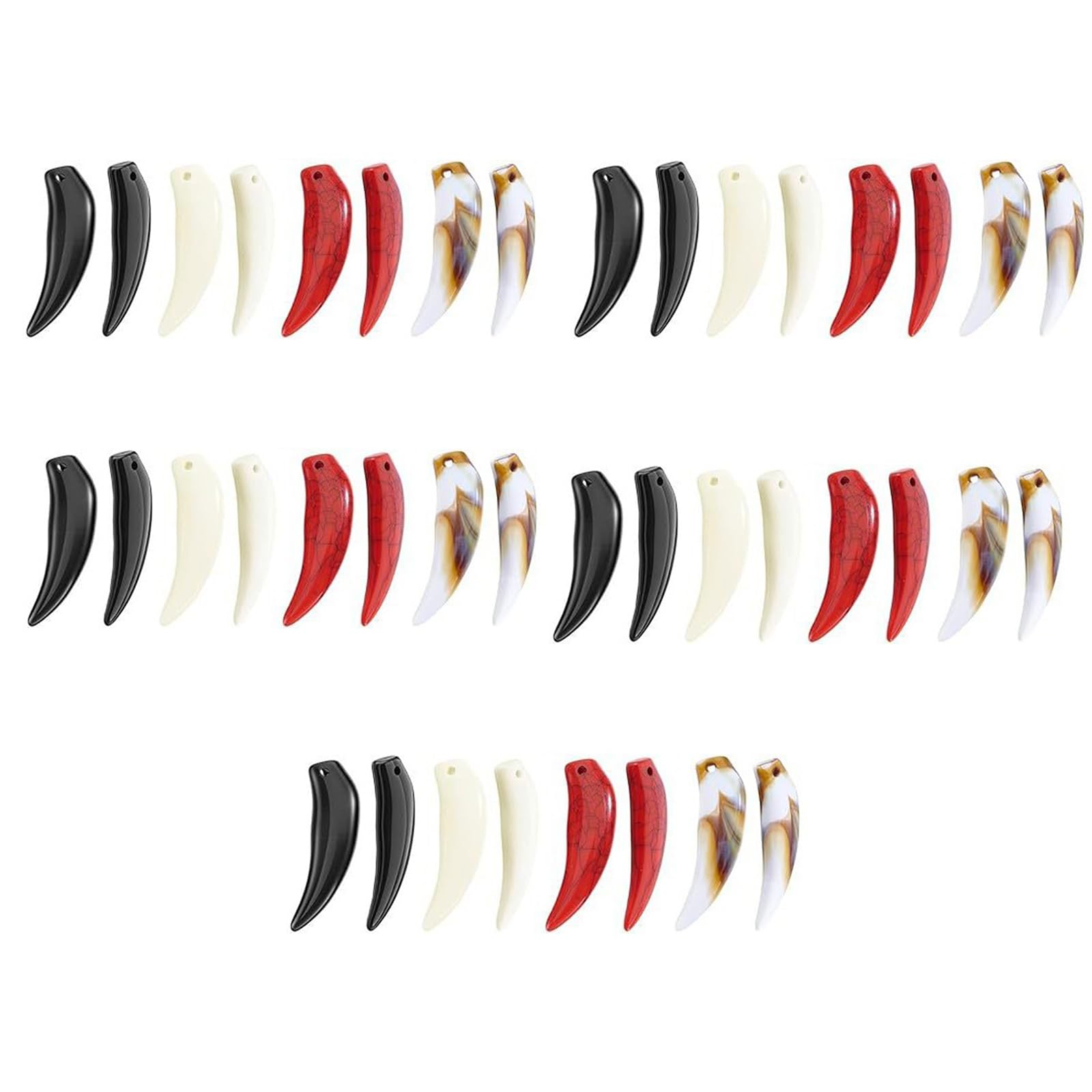 Limtula 40PCS Vibrant Acrylic Fang Charms for Jewelry and Jewelry Making Tooth Charm