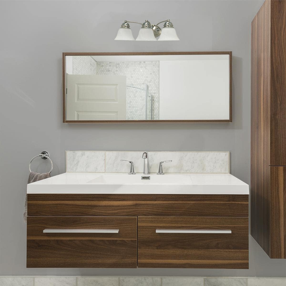 Nuvo 60/342 Empire Three Light Vanity with Alabaster Glass, Brushed Nickel, 21 in