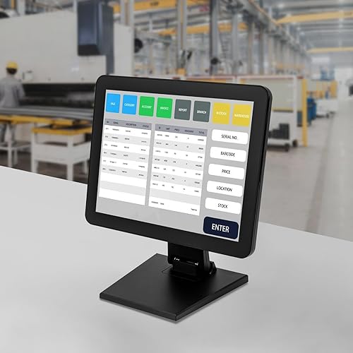 Miniatura 5 de YIYIBYUS Caja registradora POS para tableta móvil, monitor POS de pantalla multitáctil LED de 15 pulgadas, caja registradora para pequeñas empresas