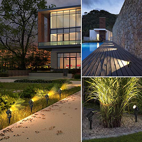 Otdair Solar Spotlights Outdoor, Led Solar Powered Landscape Lights 4 in 1 Bright Warm White Lights IP65 Waterproof Adjustable Head Light for Path Garden Yard Patio Lawn - Thumbnail 7