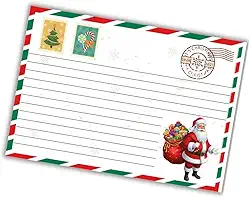 Bloco de notas Natalino A5 estilo papel carta 50 folhas pautado decorado modelo postal