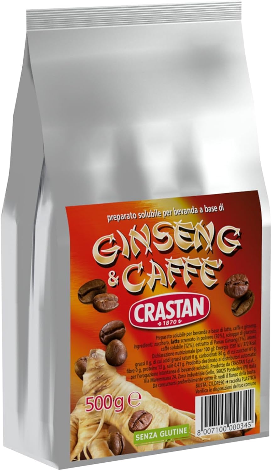 Italian Gourmet Ginseng & Kaffee Getränkepulver zum Süßen 6×500g Vorteilspack Löslich Instant Heißgetränk Cremig Aromatisch Frühstück Büro Barista Style Italienischer Genuss + Italian Gourmet Polpa