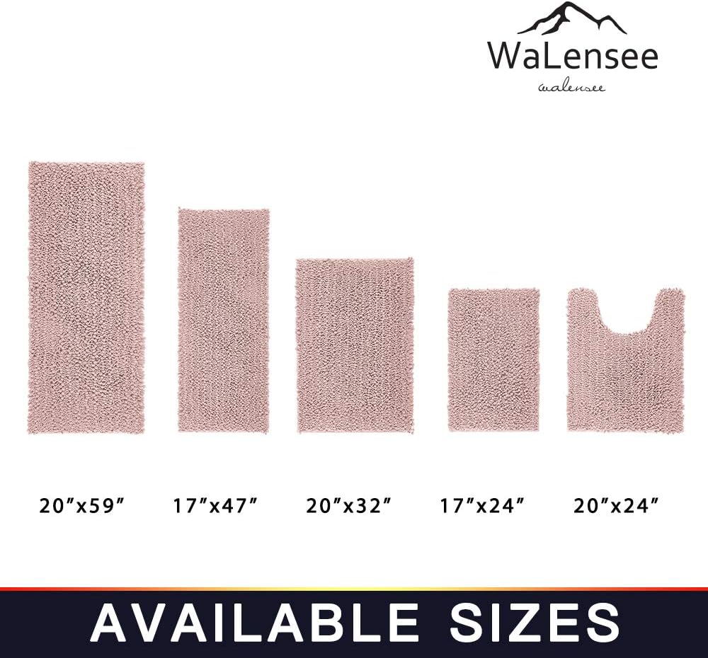 Walensee Bathroom Rug Non Slip Bath Mat (24x17 Inch Dusty Pink) Water Absorbent Super Soft Shaggy Chenille Machine Washable Dry Extra Thick Perfect Absorbant Best Small Plush Carpet for Shower Floor - Image 7