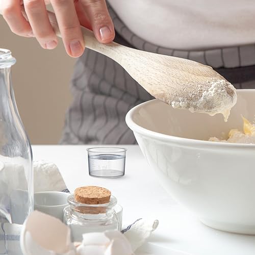 Miniatura 8 de TOYANDONA Juego de 100 vasos medidores desechables de plástico transparente de 0.3 onzas líquidas, vasos medidores gruesos para mezclar pintura,