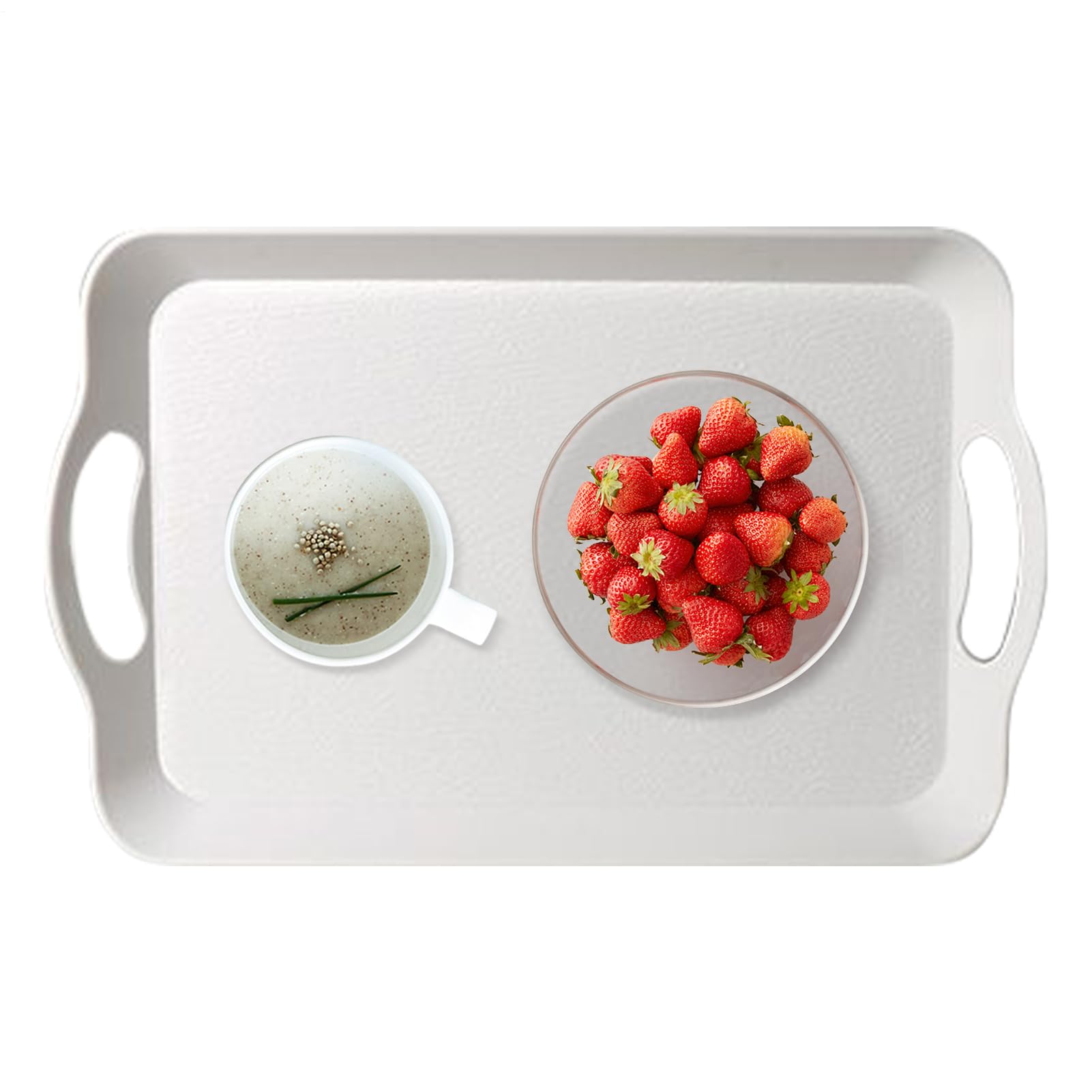 Plateau de service rectangulaire au design léger et durable avec poignée 37x24cm