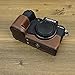 BMAOLLONGB X-S20 Case, Handmade PU Leather Half Camera Case Bag Cover Bottom Opening Version for Fujifilm X-S20 XS20 With Hand Strap (Coffee)