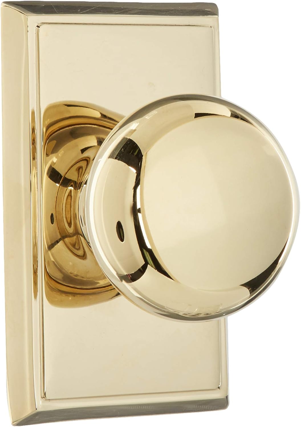 Providence Door Set With Round Brass Knobs Double Dummy In Polished Brass. Doorsets.
