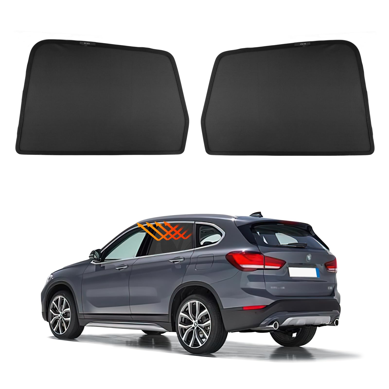 Per BMW X1/ix1 U11 2022 2023 2024, protezione solare magnetica, protezione solare per parabrezza anteriore e posteriore, protezione dal calore, colore nero (finestra laterale posteriore, 2