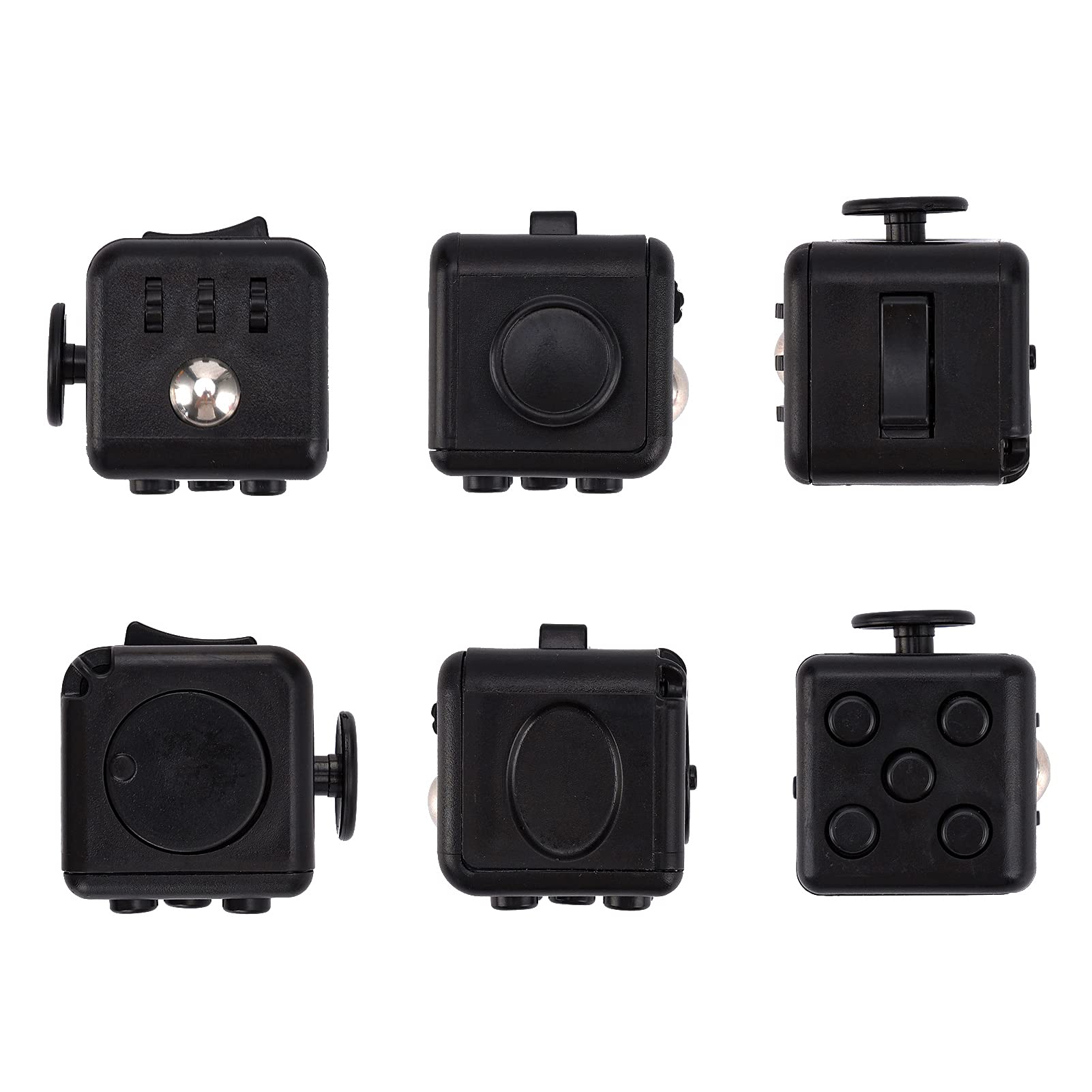 Beauenty Fidget Cube Stress Anxiety Pressure Relieving Toy ，Less Pressure, Fidget Dice, Creative Toy Gifts (Black)