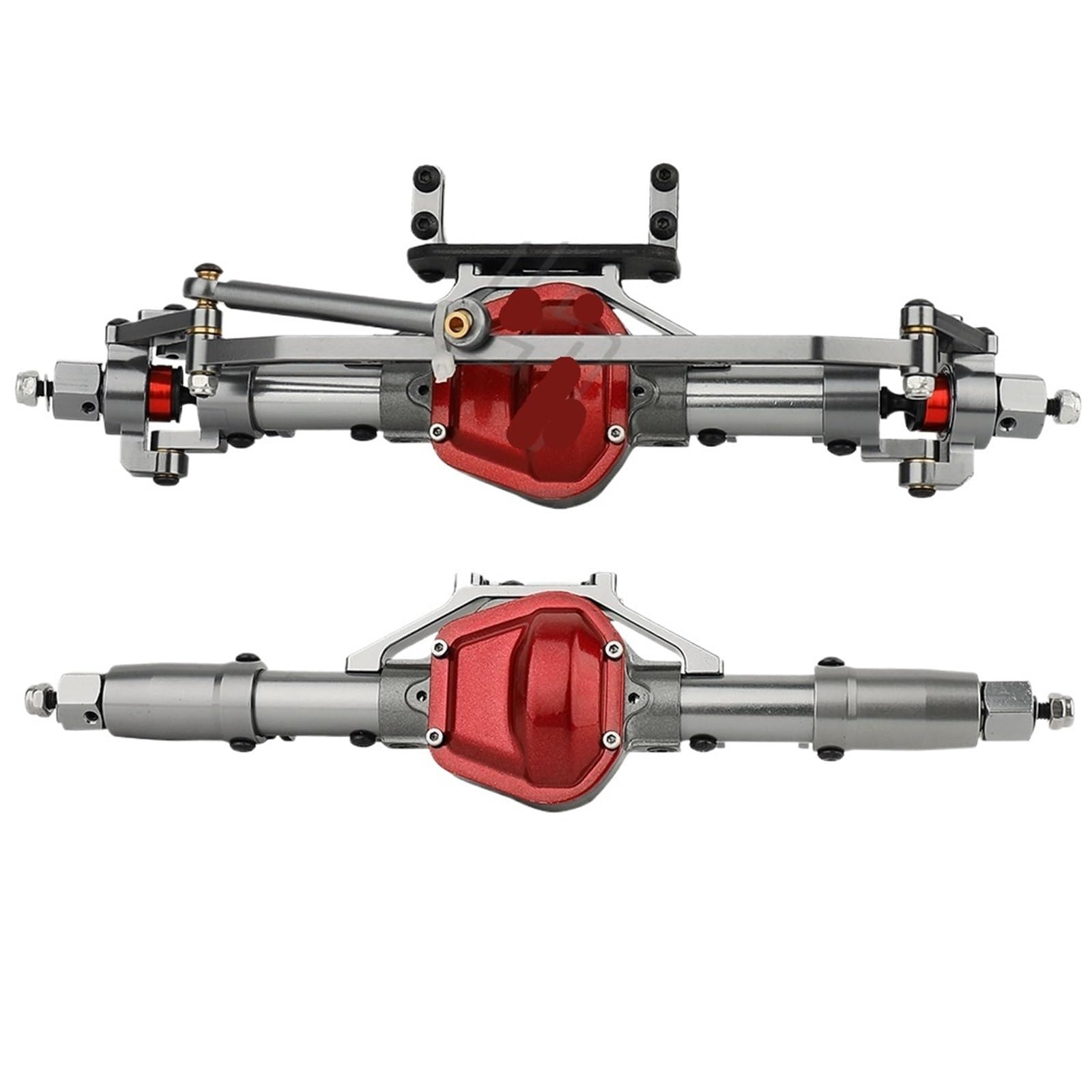 Metal Alloy Front Middle Rear Straight Axle wi/Servo Base for 1/10 RC Rock Crawler Car for Axial SCX10 RC 4WD 6x6 8x8 Upgrade Parts(TA Front Rear Axle)