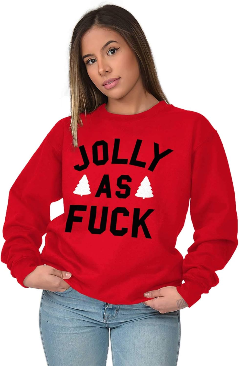 Brisco Brands Christmas Party Jolly AF Funny Sweatshirt for Men or Women - Image 5