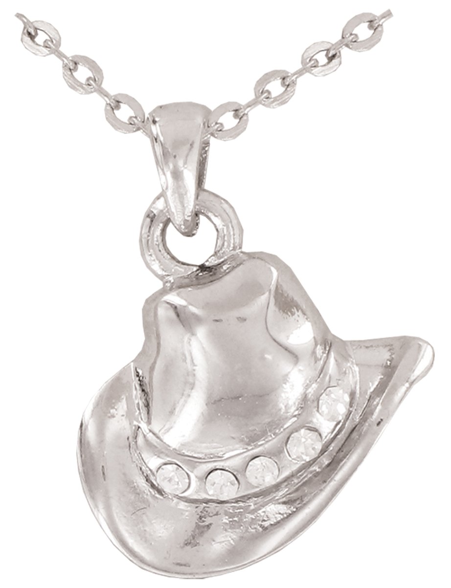 Cowgirl Glam Necklace with Western Hat Gift Box; Western Hat Pendant