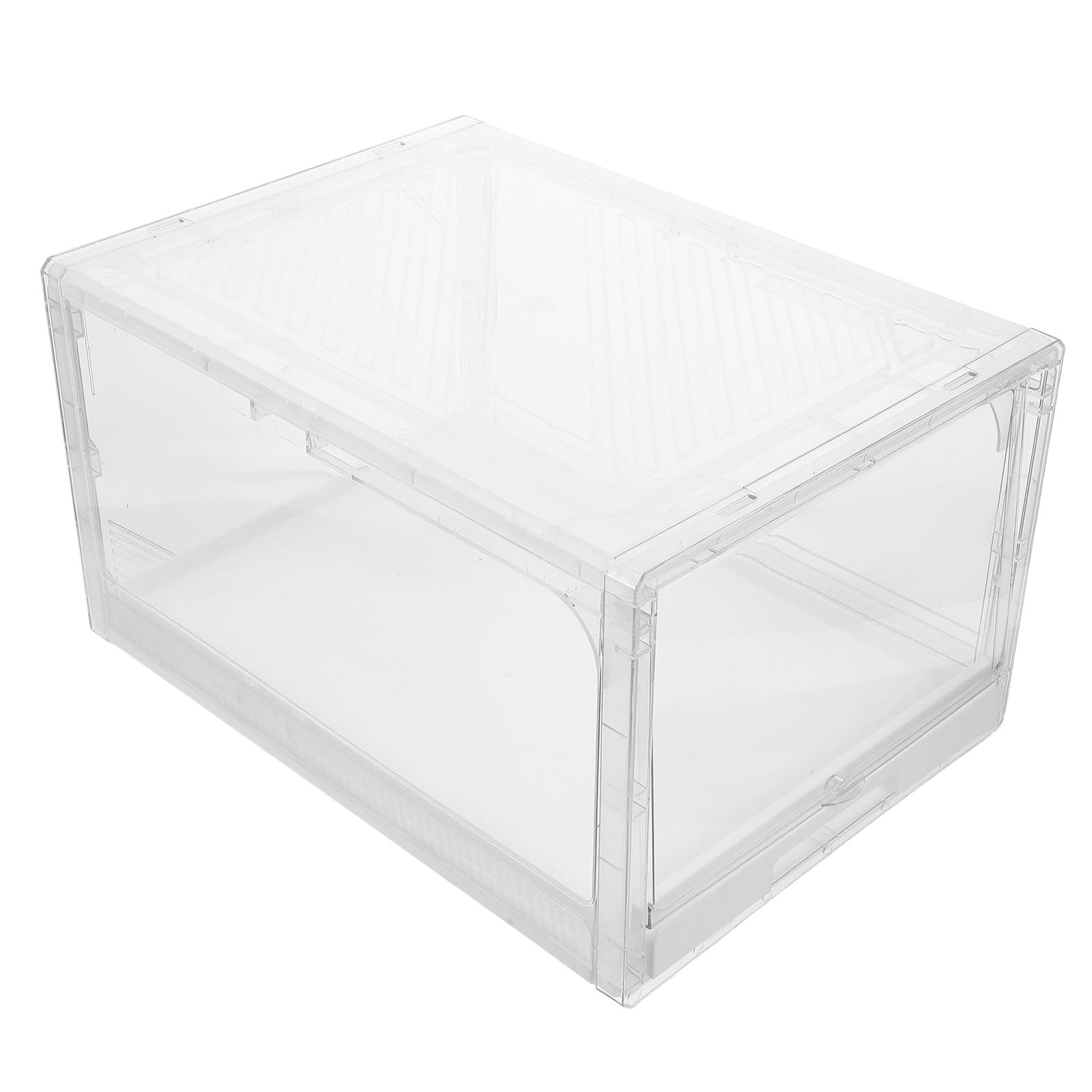 Scatola Porta Cappelli Impilabile in Pp con Cassetto Estraibile Trasparente 27x21x37cm e Facile da Pulire per Organizzazione Armadio