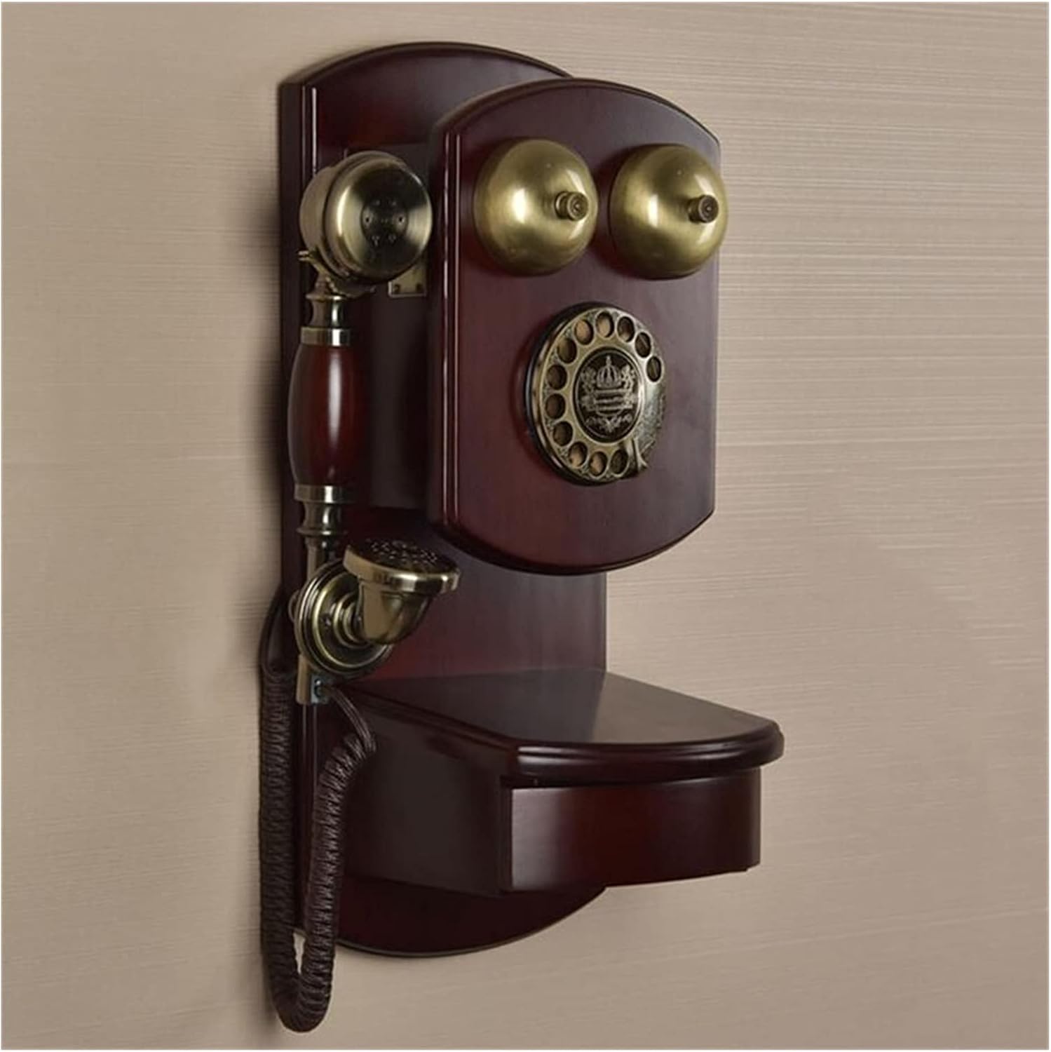 Retro Vintage Antique Telephone Old Fashioned with Push Button dial for Home Decor Hands-Free for Home Old Fashioned Mechanical Bell Rotary dial Landline for Home TAIJU-CHENCHEN (1)