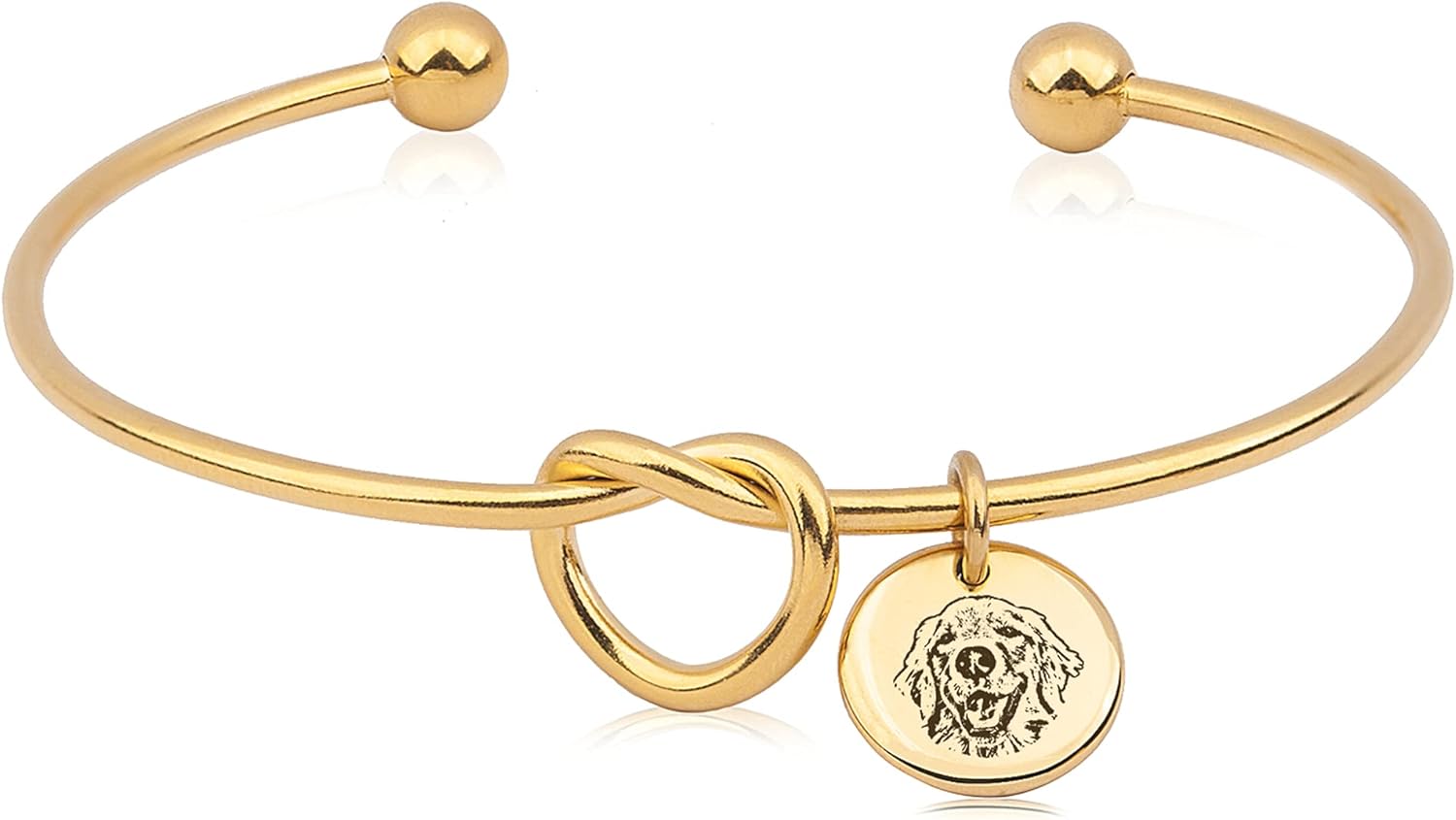 Anavia Photo Custom Pet Portrait Personalized Infinity Love Knot Tie Bracelet with Charm, Customized Engraving Pet Memorial Jewelry Gift, Pet Lover Bangle Cuff Bracelet Pet for Cat Dog Mom, Birthday Gift for Women