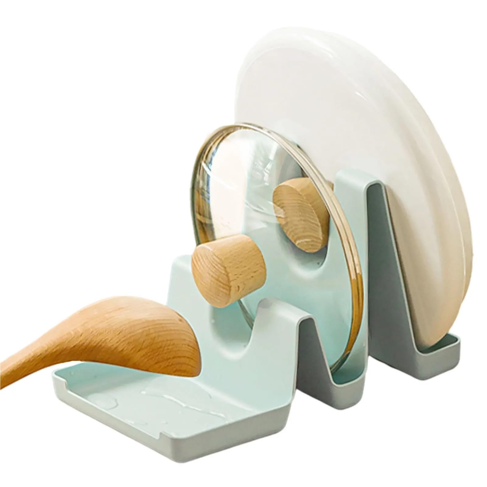 Reposacucharas Estante for Tapas de ollas multifunción, Soporte for Cuchara, Organizador de Cocina for Tenedor, espátula, Cubierta de sartén, Estante de Almacenamiento de vajilla, 3 uds.