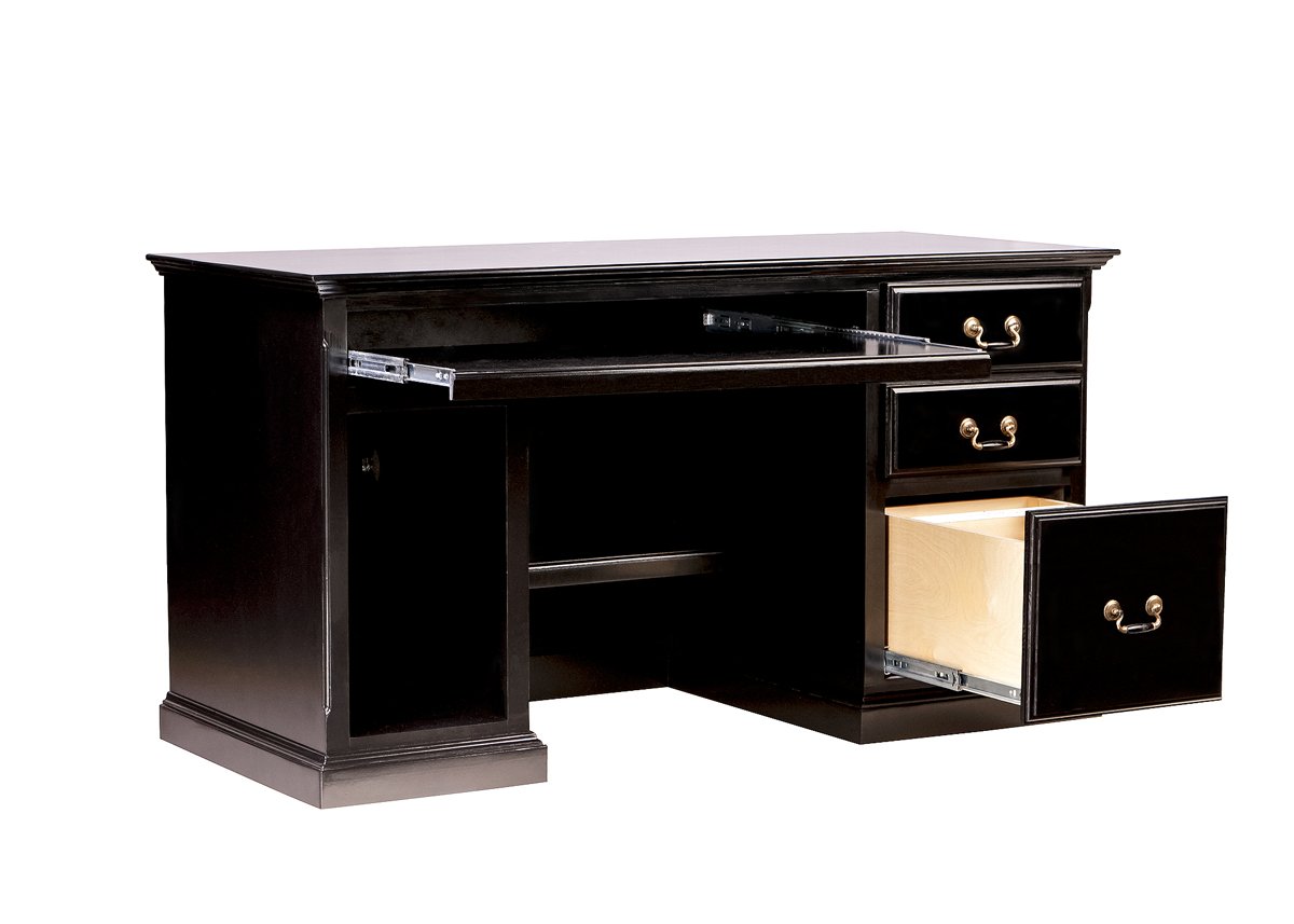 FOREST DESIGNS Traditional Alder Desk: 56W X 30H X 24D Ebony Alder