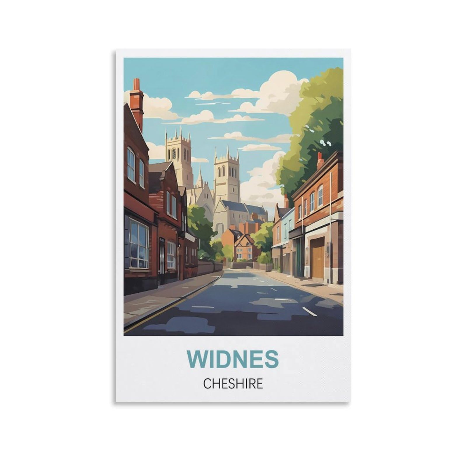 HNROJICO Widnes Cheshire Vintage Travel Posters 08x12inch(20x30cm) Canvas Wall Art Poster Prints