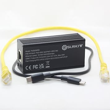 2.5Gbps PoE Splitter to USB Type-c 20W PD3.0 PPS QC 4+/3.0 802.3at, Compatible with Echo Hub, iPad, and Other Tablets