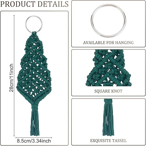 Miniatura 6 de FREEBLOSS Juego de 4 juegos de macramé para árbol de Navidad con cuerdas de algodón de 4 colores, kit de bricolaje con instrucciones (idioma español