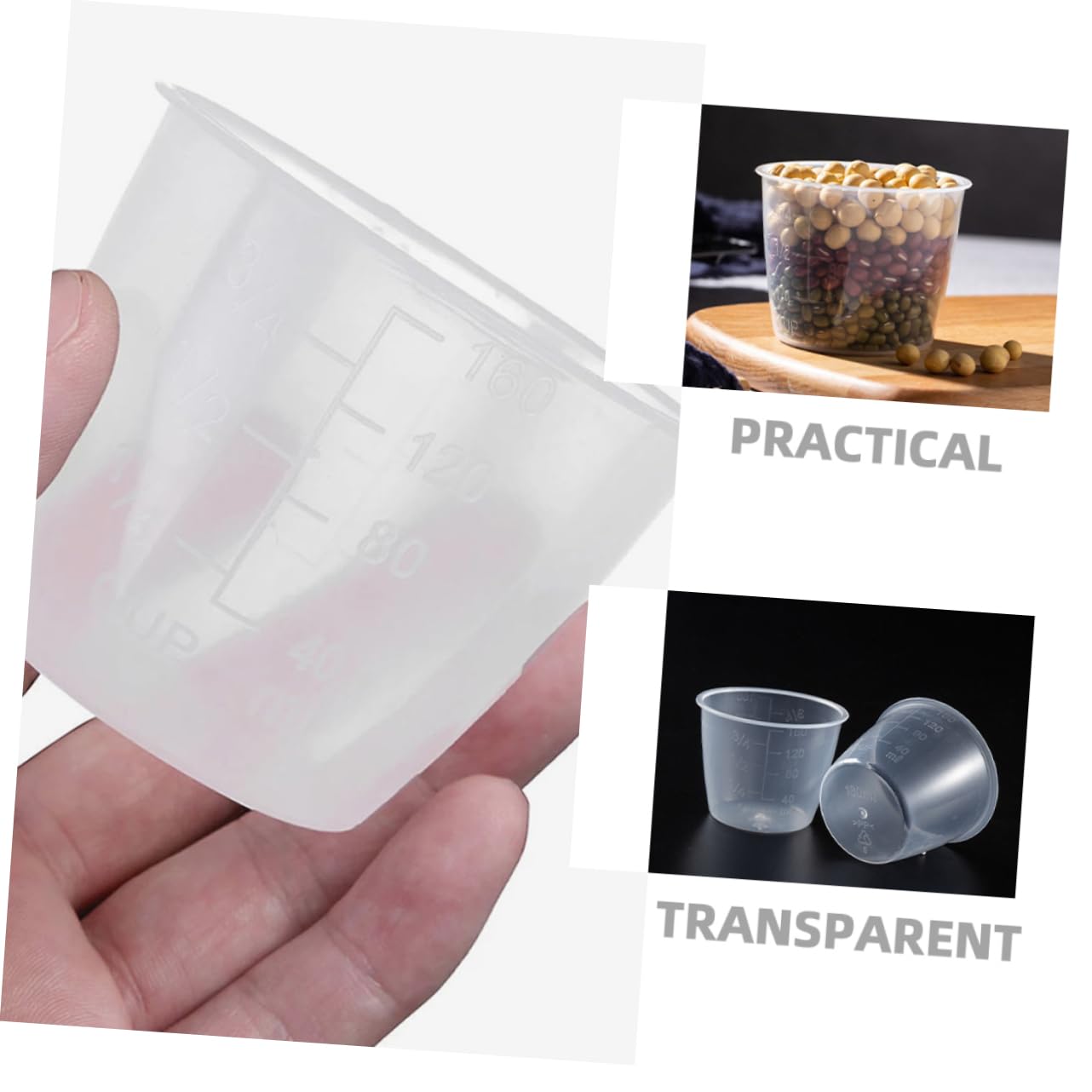 Cabilock 60 Piezas Taza Medidora para Olla Arrocera Vaso Medidor Graduado Vaso Medidor De Liquidos Vaso Medidor De Base Redonda Cucharada De Grano De Vaso Medidor De Escala Páginas