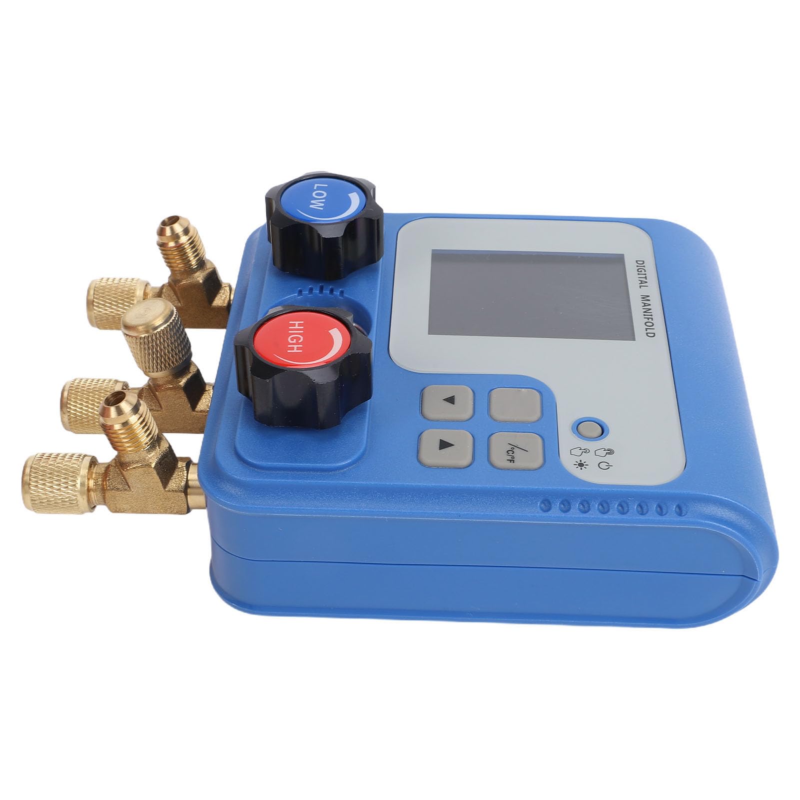 Medidor de Colector Digital Dual, Medidor HVAC Preciso con Pantalla a Color, Prueba de Presión y Temperatura para Aire Acondicionado Automotriz y Uso Residencial, 3 Puertos, Diseño Compacto