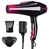 Professional Hair Dryer with Blue Light Far Infrared Negative Ionic 3500W Blow Dryer Fast Drying Heat Hairdryer Powerful Home Salon Hair Dryers with Attachment