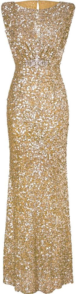 Women's Mermaid Long Evening Dress Formal Prom Sequined Bridesmaid Dresses