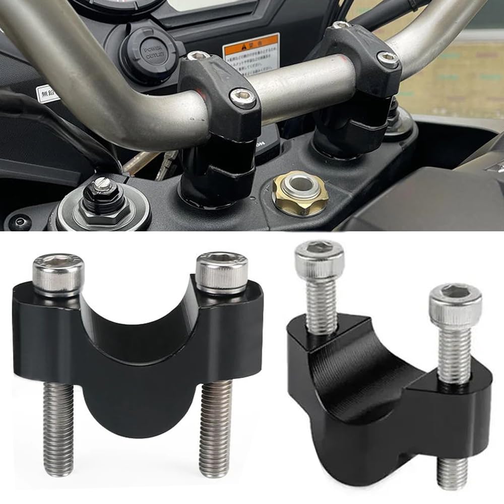 2pcs Moto Elevador Manillar Riser 28mm para CFMOTO 450MT 2024 2025 CF 800MT IBEX 800 2021 2022 2023 2024 - Negro