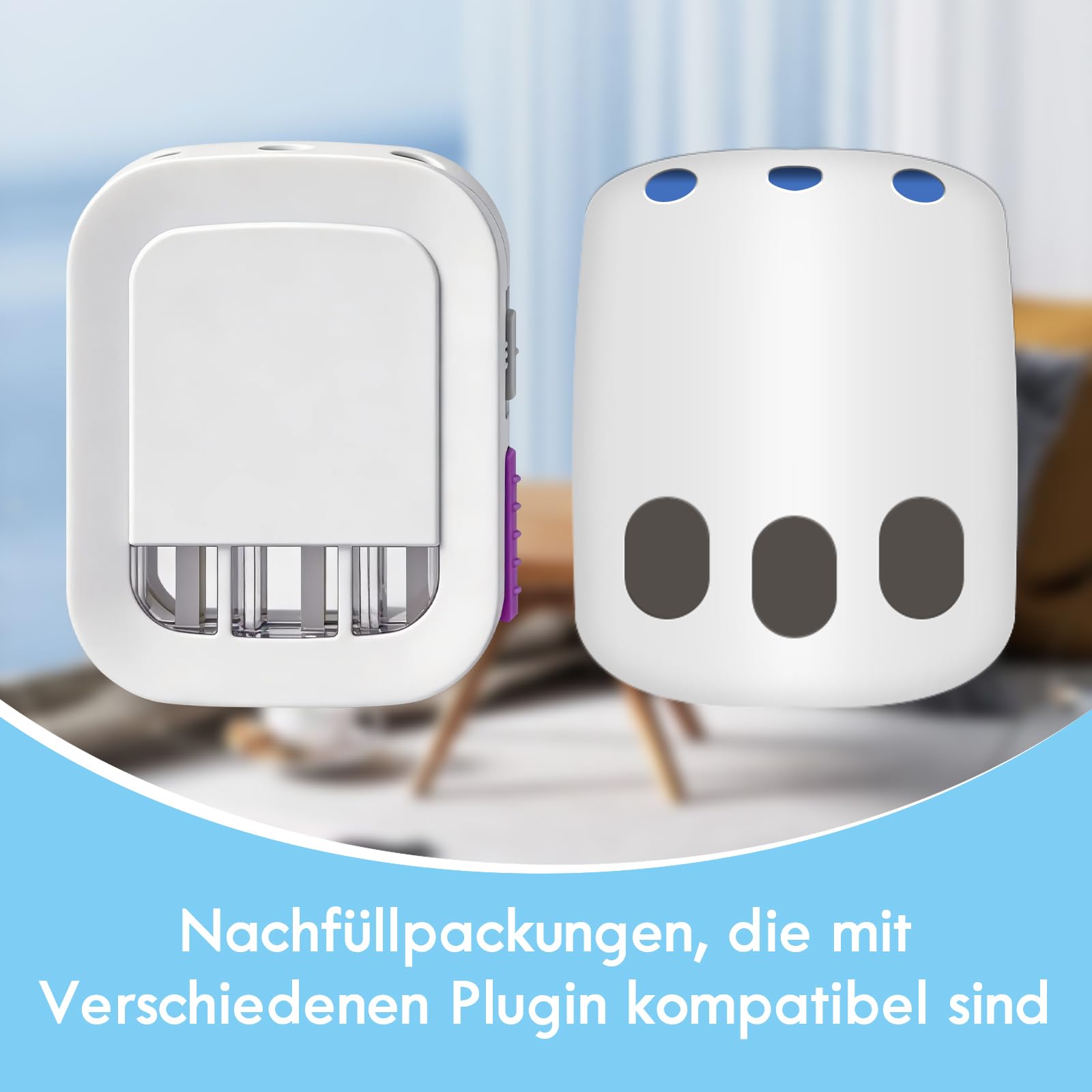Désodorisant Électrique, 8 Recharges de 20ml avec 3 Parfums en Alternance, Combat les Odeurs en Continu, Convient pour Febreze 3 Evolution - Lin, Coton, Océan, Framboise, Jasmin, Baies