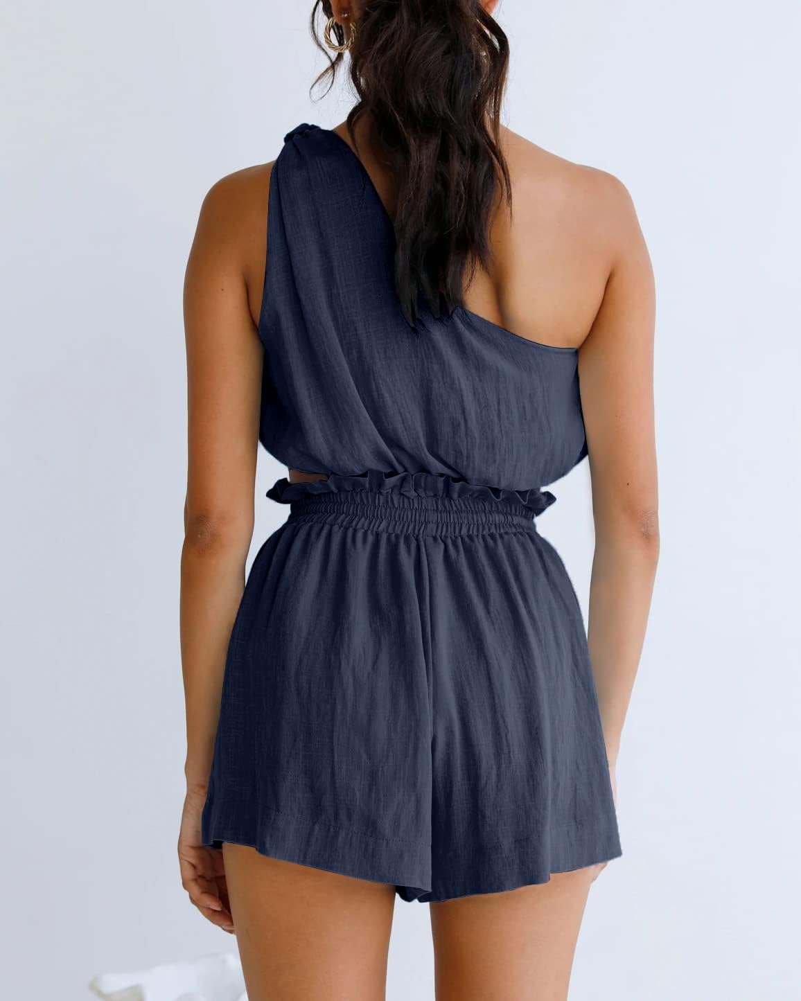 Imily Bela Womens 2 Piece Outfits Linen Matching Sets Two Piece Crop Tops and Paper Bag Waist Shorts Sets 2025 Summer Outfits