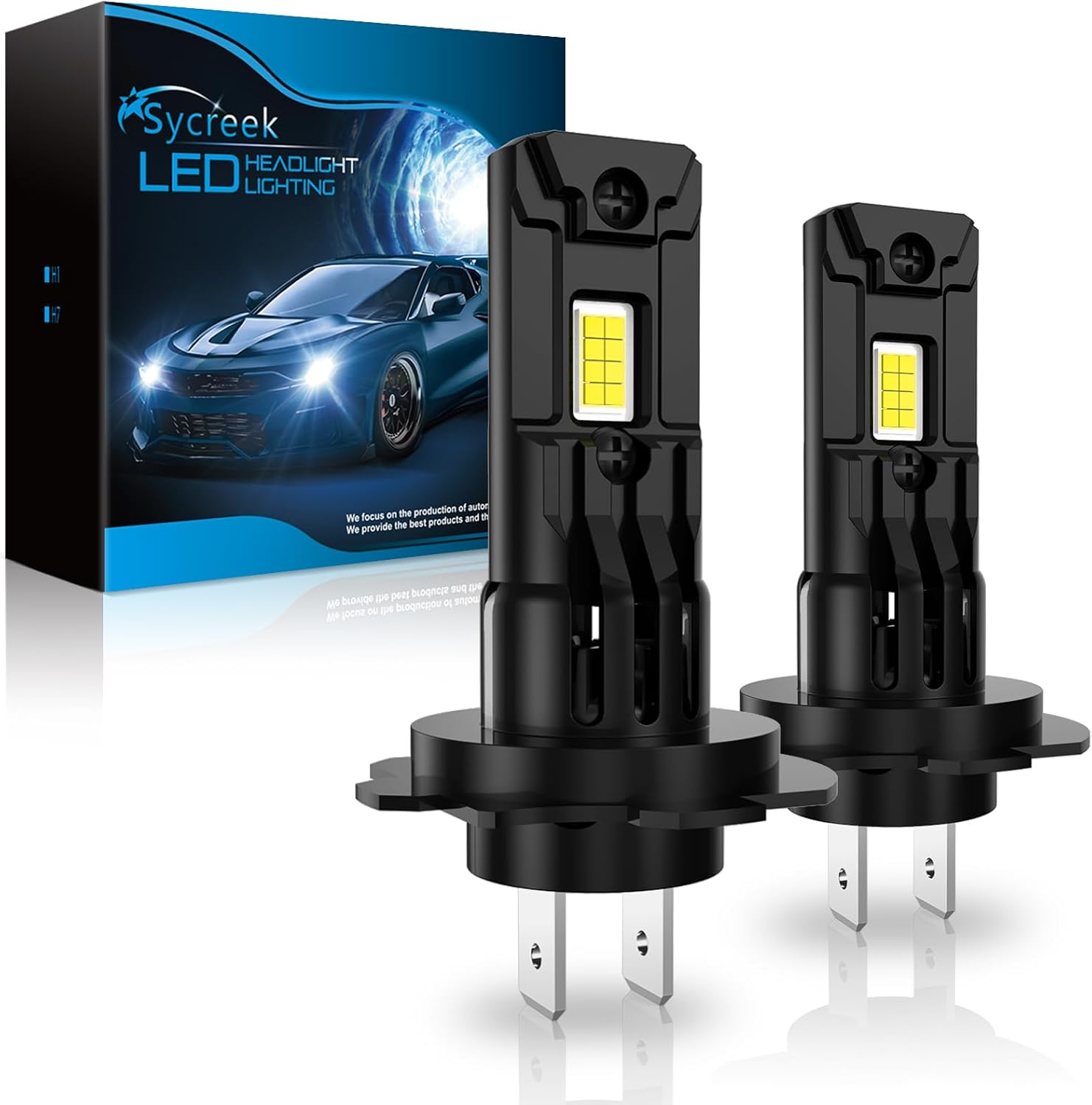 Ampoules H7 Led 18000Lm Pour Phare Lenticulaire, Kit De Conversion