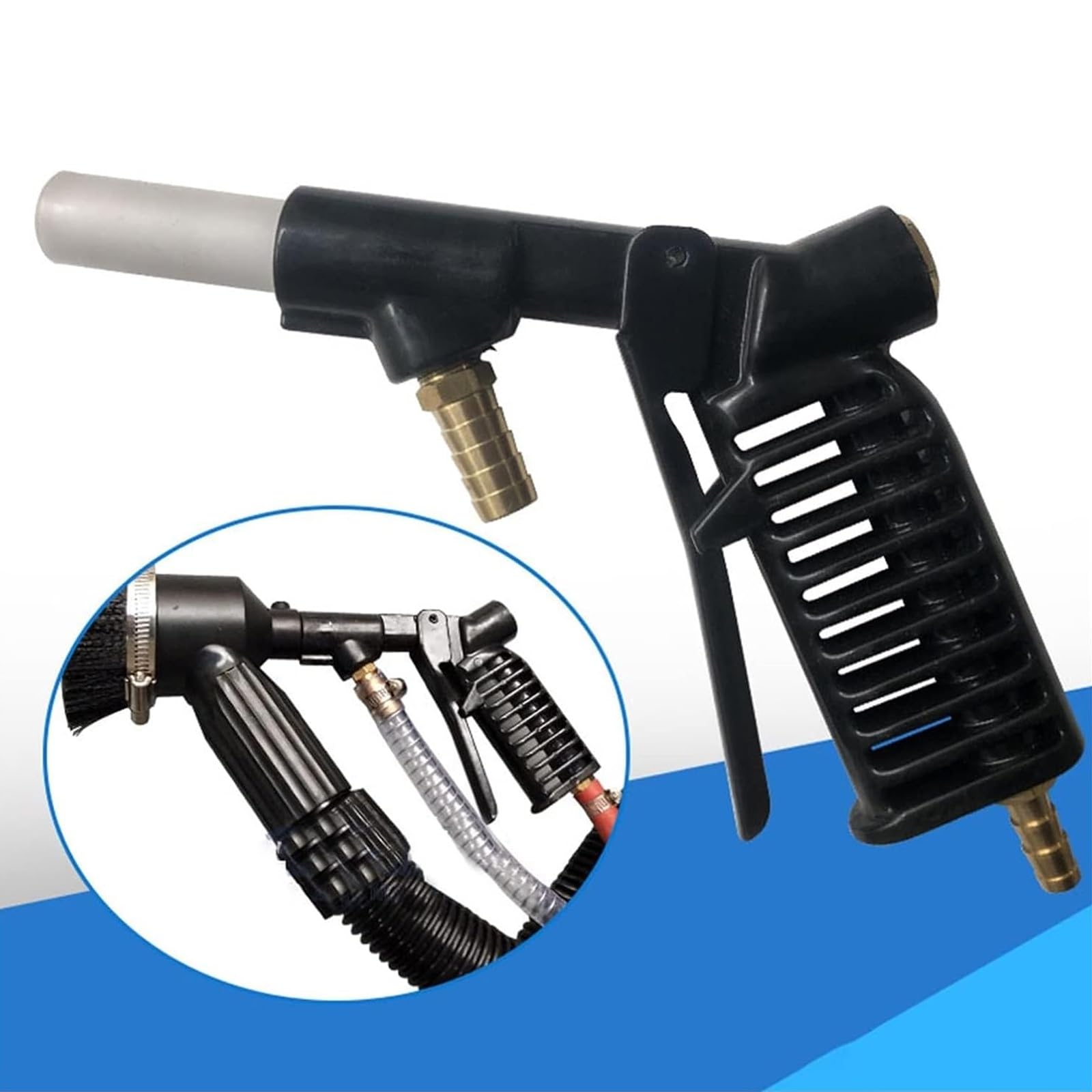 Chorro de arena portátil al vacío, máquina de chorro de arena de recuperación al vacío, accesorios de boquilla de cerámica, kit de chorro de arena de tanque de chorro de arena de 28 galones, para