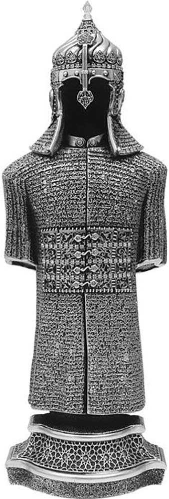 Jawshan Kabir Islamic Home Decor Showpiece Gift - Ottoman Suit of Armor Muslim Art Piece (14 x 4.5in, Silver)