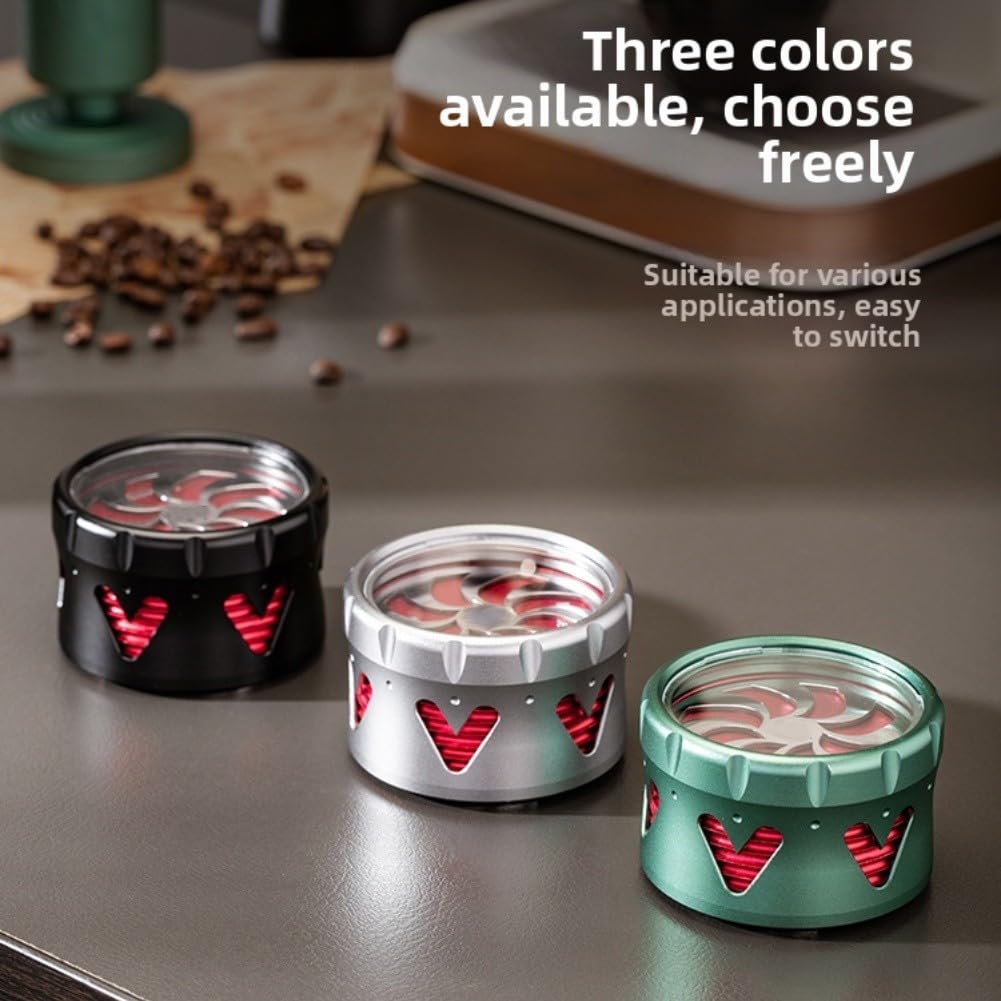 Tamper de café autonivelante de 51 mm, distribuidor automático de espresso de acero inoxidable, base plana para herramienta de barista (06)